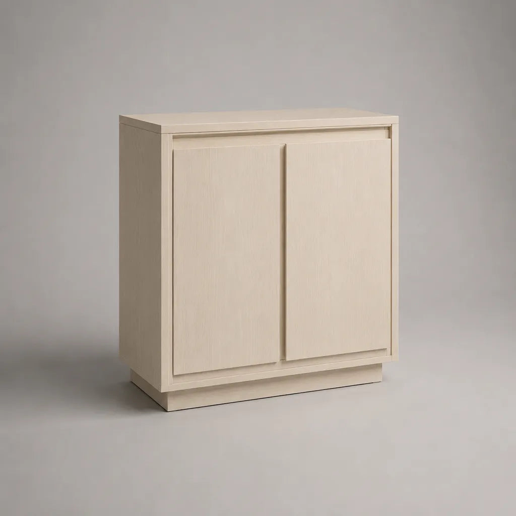 Crema a 2 porte, effetto rovere, 80 × 40 × 90 cm