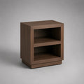 MDF comodino rettangolare con 2 nicchie aperte, marrone noce, 45 × 35 × 55 cm