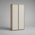 Armadio rettangolare con 2 porte scorrevoli in pannelli a particelle e MDF, rovere leggero e bianco rotto, 100 × 50 × 200 cm