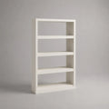 Libreria bianca a 4 livelli di pannello di particelle di melamina, 80 × 25 × 160 cm