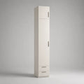Armadio bianco in pannello a particelle, 2 porte e 2 cassetti, 40 × 35 × 200 cm